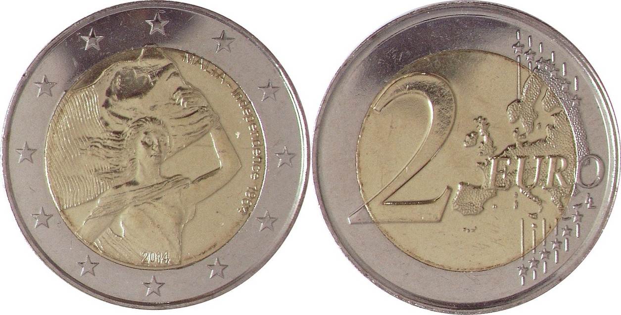 Malta 2 Euro 2014 ohne Mzz 50 Jahre Unabhängigkeit von