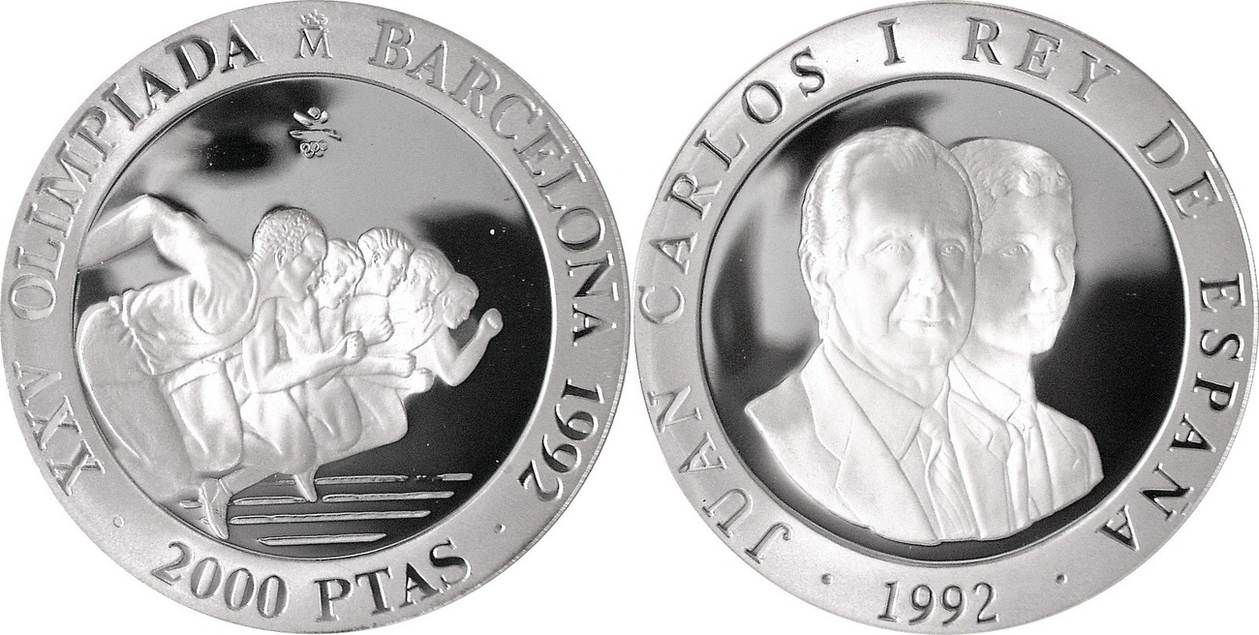 Spanien Spain 2000 Pesetas XXV Olympische Sommerspiele 1992 In