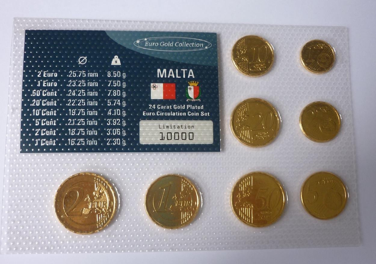 Kursm Nzensatz Malta Euro Gold Collection Vergoldet Im