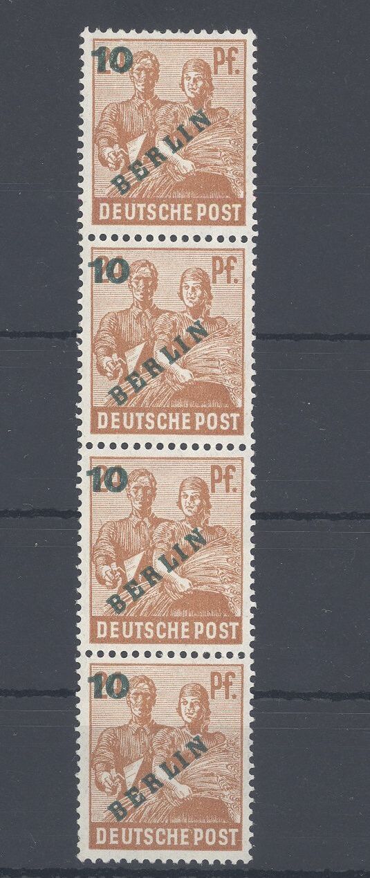 Deutschland ab 1945 Berlin Mi Nr 65 10 Pfg Grünaufdruck 1949