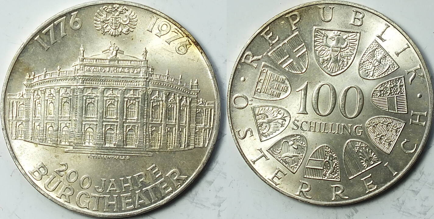 Österreich 100 Schilling 1979 200 Jahre Burgtheater PP MA Shops