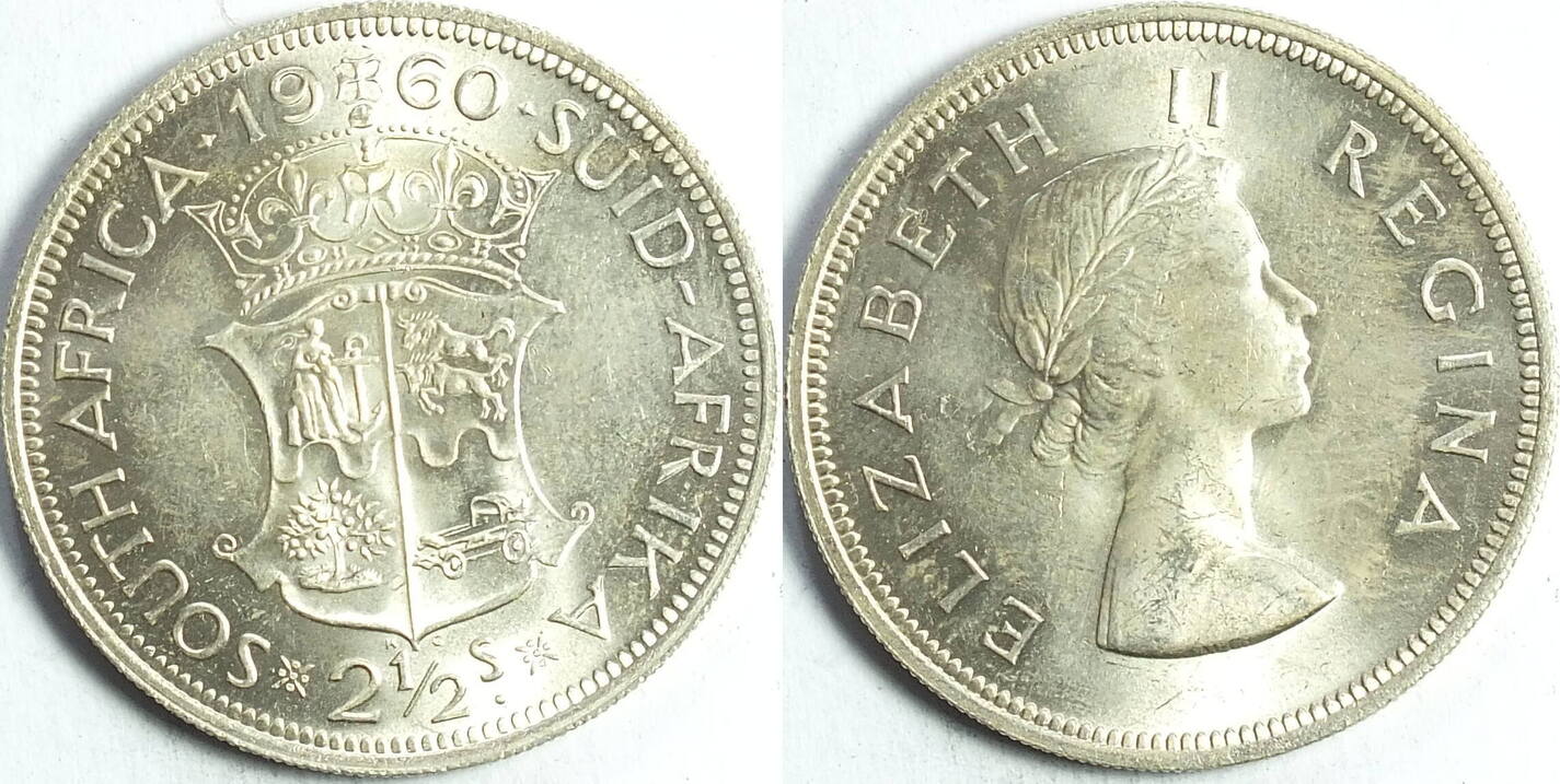 Südafrika 2 5 Shilling 1960 Elizabeth II vz st MA Shops