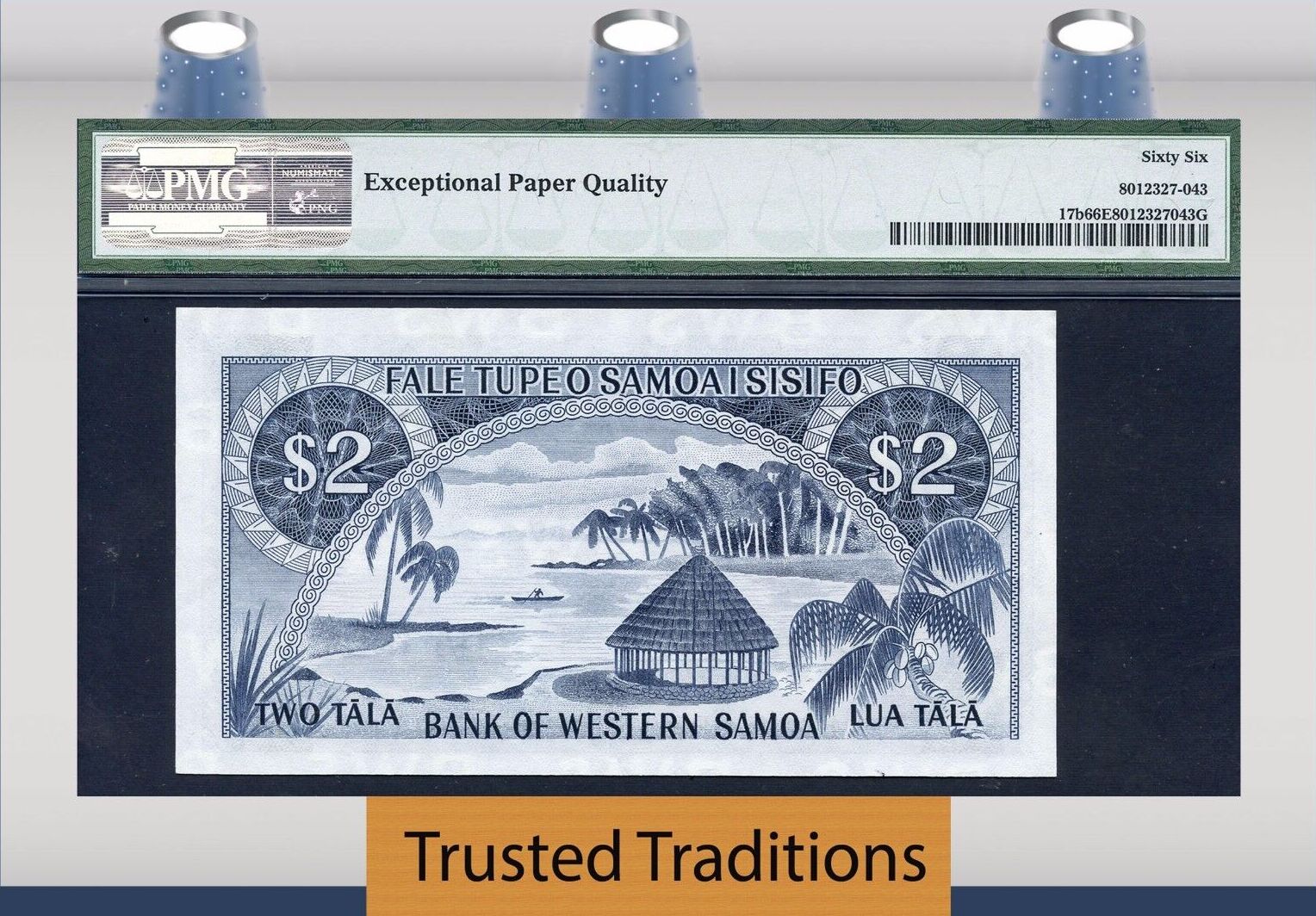 Welt Banknoten 2 TALA 1967 TT PK 17b WESTERN SAMOA PMG 66 EPQ GEM