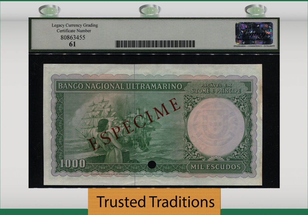 Welt Banknoten 1000 ESCUDOS 1964 TT PK 40s SAINT THOMAS PRINCE