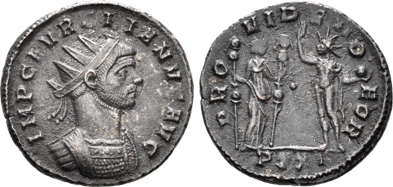 Roman Empire Antoninianus Aurelian Ad Concordia Fides Holding