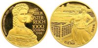 Österreich 1000 Schilling Gold Gold Zweite Republik nach 1945. Bild