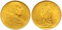 Italien-Kirchenstaat 100 Lire Gold Pio XI. 1922-1939.