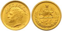 Iran 1/2 Pahlavi SH Gold Mohammed Reza Pahlevi, Shah 1941-1979.