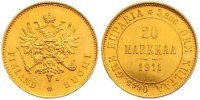 Finnland 20 Markkaa Gold Nikolaus II. von Russland 1894-1917.