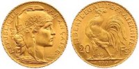 Frankreich 20 Francs Gold Dritte Republik 1870-1940.