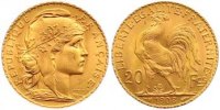 Frankreich 20 Francs Gold Dritte Republik 1870-1940.