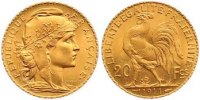 Frankreich 20 Francs Gold Dritte Republik 1870-1940.