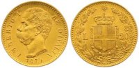 Italien-Königreich 20 Lire Gold Umberto I. 1878-1900.