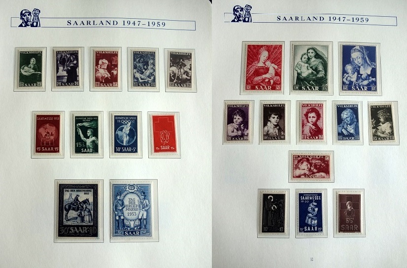 1947 1959 Saubere Saarland OPD Sammlung 1947 59 Im Vordruckalbum