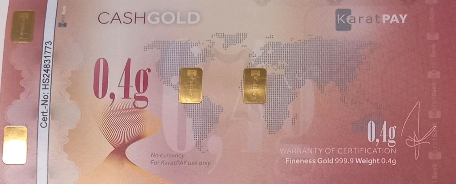 0 4 Gramm fein geprägt 2016 Goldbarren im Trägerschein Feingold 999 9