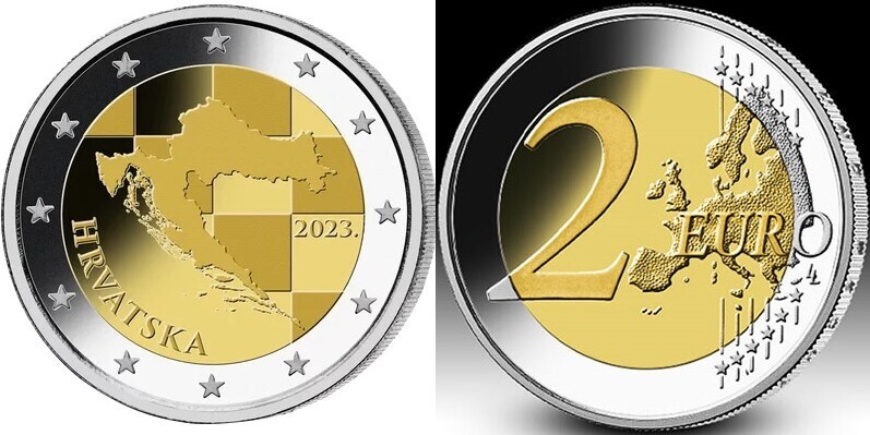 Kroatien 2023 Kursmünze 2 Euro stgl MA Shops