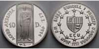 Andorra 31,53 g roh<br> 38 mm Ø ECU / 10 Dinar - Santus Georgius