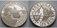 Portugal 28,07g roh<br> 37 mm Ø 25 ECU - Bartolomeus Dias - Segelschiff,