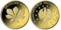 Deutschland 20 Euro 5 x 3,89g fein 17,5 mm Ø Deutscher Wald, Kastanie, kompl.Satz, A-J / sofort lieferbar !!!