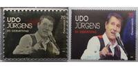 Österreich 0,70 Cent &<br> 0,70 Cent 80. Geburtstag von "Udo Jürgens" Sonderbriefmarke m. echte Silbermarke im Folder Foto