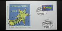 Deutschland 0,60 Cent <br> plus 30 Cent Weihnachten "2014" Ersttagsbrief (FDC) ,<b>selbstklebend,</b> Stempel "Stern" Foto