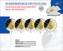 Deutschland 2 Euro<br> 5x Frankfurter Paulskirche in Hessen, <br><b> kompl. Satz</b><br>(5 Prägestätten) Foto