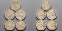 Deutschland 2 Euro<br> 5x 25 Jahre Deutsche Einheit,<br><b>kompl. Satz </b> (5 Prägestätten) Foto