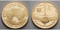 Russland Medaille<br> 9,22g.f.<br>25 mm Ø Medaille in Gold, Treffen zwischen Gorbatschow & Richard v.Weizsäcker <b>RAR<br> Foto
