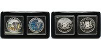 Somalia 100 Shillings x2<br>1 oz.<br>Ø 39 mm Elefant 12. Ausgabe, colored Day & Night Edition - 999er Silber, <b>2er Set</b> Foto