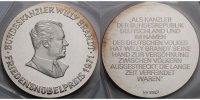 Deutschland 50,29g fein<br>50mm Ø Medaille Bundeskanzler Willy Brandt, Friedensnobelpreis 1971,orig. eingeschweißt