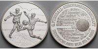 Deutschland 15,20g fein<br>35mm Ø Silbermedaille 6. Fussball EM Deutschland 10.6.-25.6.1988, inkl. Kapsel & Etui