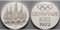 Deutschland 15,45g fein<br> 35mm Ø Medaille in Silber Olympiade in Kiel 1972