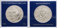 Deutschland 35,05g roh, 40mm Ø Medaille in Silber, zum 500. Geburtstag von Martin Luther 1483-1983 in org. Etui