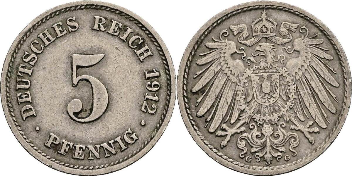 Deutsches Reich 5 Pfennig 1915 G Ss MA Shops