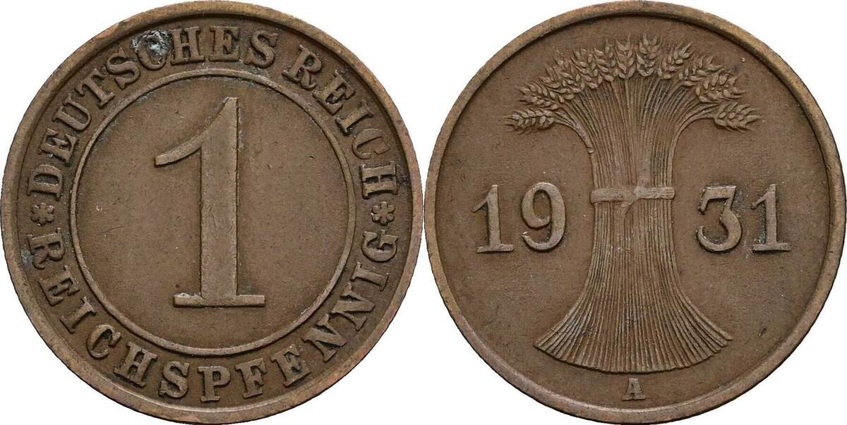 Deutsches Reich Reichspfennig A Ss Ma Shops