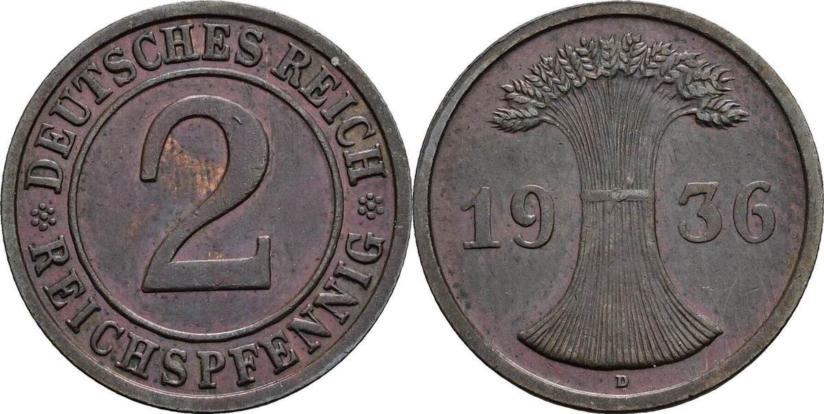 Deutsches Reich Reichspfennig D Ss Ma Shops