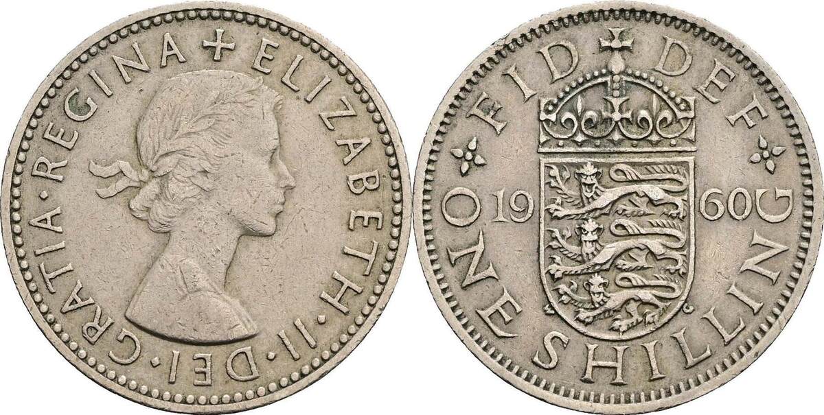 Großbritannien 1 Shilling 1960 ss vz MA Shops