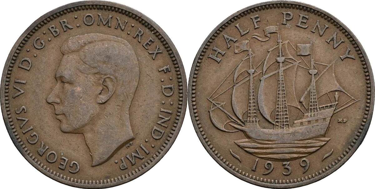 Gro Britannien Half Penny Ss Ma Shops