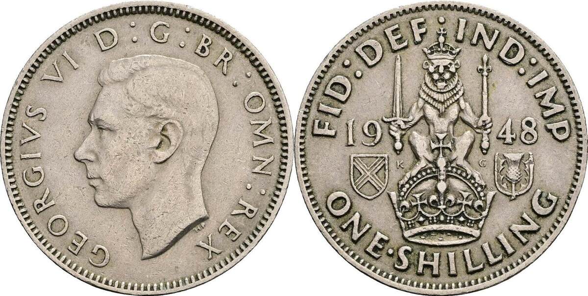 Großbritannien 1 Shilling 1948 ss MA Shops