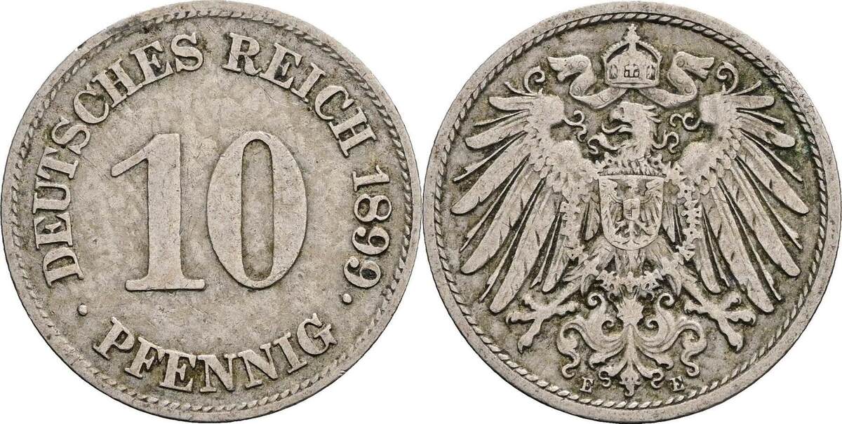 Deutsches Reich 10 Pfennig 1899 E Ss MA Shops