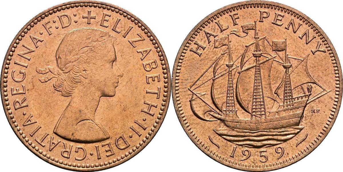 Gro Britannien Half Penny Ss Vz Ma Shops