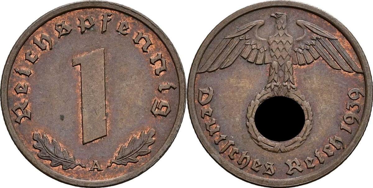 Deutsches Drittes Reich Reichspfennig A Ss Vz Ma Shops