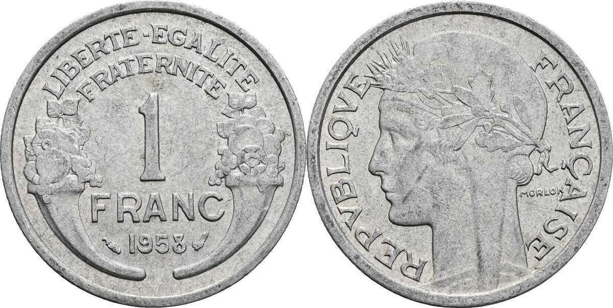 Frankreich 1 Franc 1958 Ss MA Shops