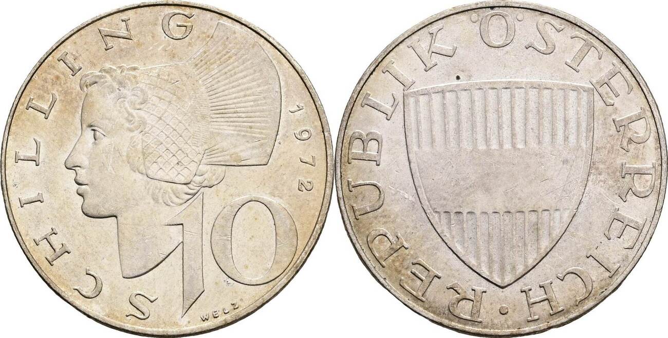 Österreich 10 Schilling 1972 ss MA Shops