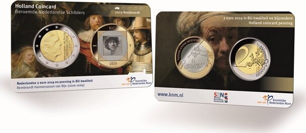 Nederland 2019 Holland Coin Fair Coincard Thema Rembrandt MA Shops