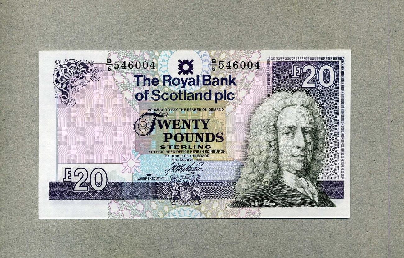 20 Pounds 30.3.1999 The Royal Bank of Scotland P.354c unc/kassenfrisch | MA-Shops