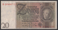 Deutsche Rentenbank 20 Reichsmark Ros.174a/Serie x 1