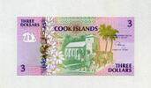 Cook-Insel 3 Dollars ND 1992 P.3 unc/kassenfrisch 6,00 EUR  zzgl. 5,00 EUR Versand
