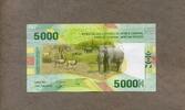 Central African St. / Zentralafrikanische St 5.000 Francs - Serie 2020 - Natur / Strauße / Elefanten / Antilopen - -