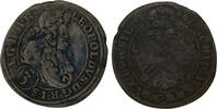 Austria 3 kreuzer Habsburg, 3 Kreuzer, 1696, Leopold I, CB river-inscription -